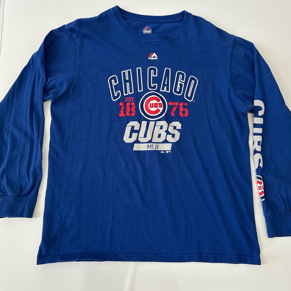 Chicago Cubs Blue Long Sleeve Shirt men’s Large